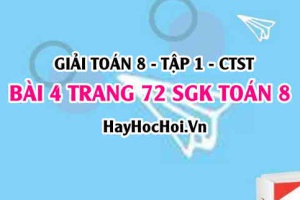 Giải bài 4 trang 72 Toán 8 Tập 1 SGK Chân trời sáng tạo